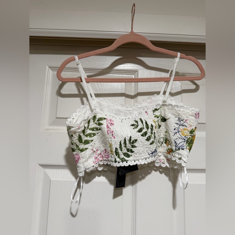 NWT Lulus Sweet At Heart White Floral Embroidered Two-Piece Midi Dress Small - Picture 6 of 16